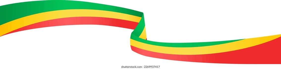 Ola de la bandera de la República del Congo aislada en la png o en un fondo transparente
