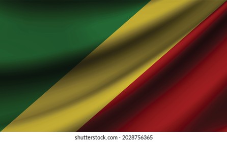 Republic of the Congo flag waving. Background for patriotic and national design. Vector illustration