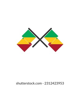 Republic of the congo flags icon set, Republic of the congo independence day icon set vector sign symbol