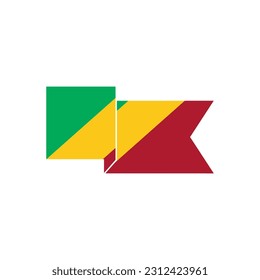 Juego de iconos de la República de las banderas de congo, conjunto de iconos del día de la independencia de la República del congo símbolo de signo vectorial