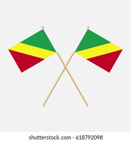 Republic of the Congo ; Republic of the Congo  Flags. Vector illustration.