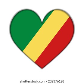 Republic of the Congo heart flag vector illustration