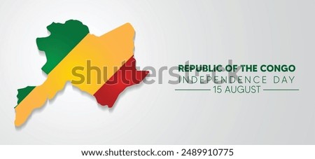 Republic of the Congo Independence Day 15 August flag map vector poster