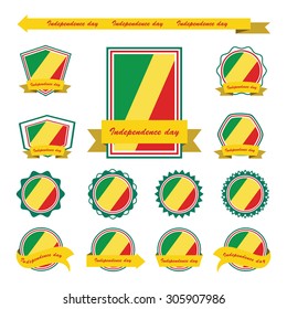 republic of the congo independence day flags infographic design