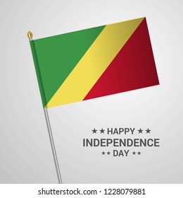 Republic of the Congo Independence day typographic design with flag vector