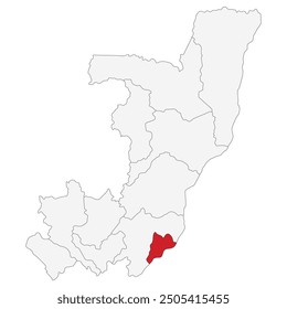 Mapa de la República del Congo. Mapa de la República del Congo con su capital Brazzaville