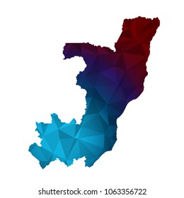 Republic of Congo map - Colorful Polygonal map of Republic of Congo rumpled triangular low poly style gradient graphic background , Vector illustration eps 10.