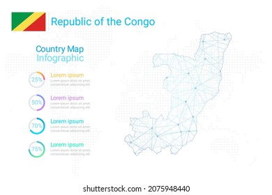 Republic of the Congo map with elements of infographics template. Vector illustration eps10