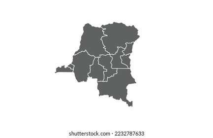 Mapa de la República del Congo aislado en el fondo blanco. para el diseño anual del sitio web del informe de infografía.