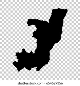 Republic of the Congo map isolated on transparent background. Black map for your design. Vector illustration, easy to edit.