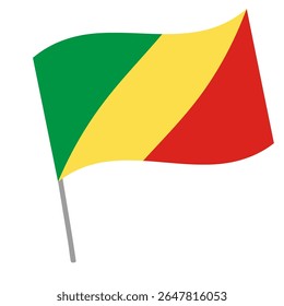 República do Congo bandeira nacional vibra com mastro
