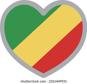 Republic of Congo national flag icon vector Illustration material
