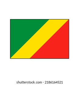 Republic of the Congo official flag icon 400 x 300 size isolated on white background. Official flag. State identity.