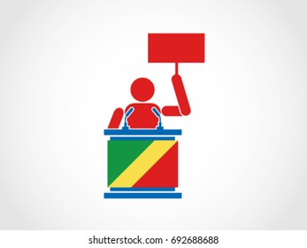 Republic of Congo Podium Protest Speech
