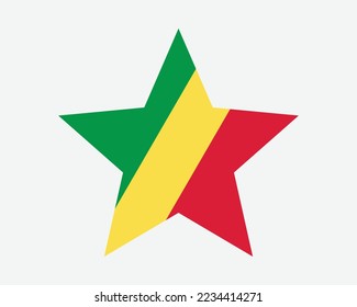Republic of the Congo Star Flag. Congolese Star Shape Flag. The Congo Country National Banner Icon Symbol Vector 2D Flat Artwork Graphic Illustration svg