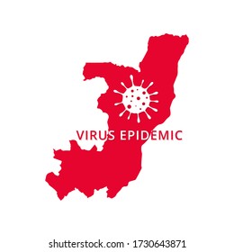 Republic of the Congo Virus Epidemic country of Africa, African map illustration, vector isolated on white background
