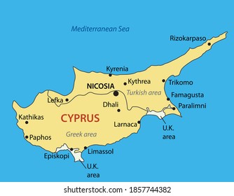 Republic of Cyprus - vector map