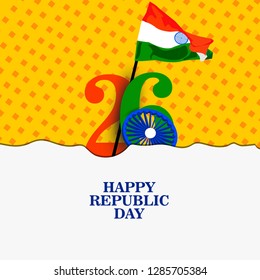 Republic Day , 26 January - Vector Background. 