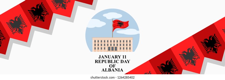 Republic Day of Albania vector illustration. Suitable for greeting card, poster and banner