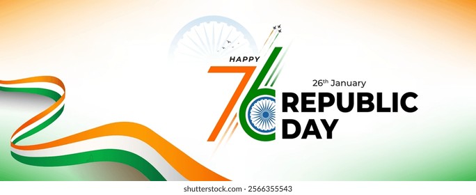 Republic Day Banner Design Template Illustration, Indian Republic Day Social Media Header Banner Template Design