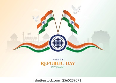 Republic Day Banner. Happy Republic Day and 26th January.
