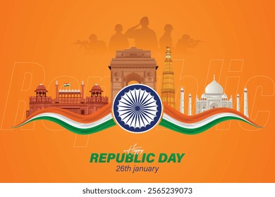 Republic Day Banner. Happy Republic Day and 26th January.
