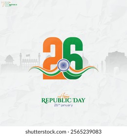 Republic Day Banner. Happy Republic Day and 26th January.
