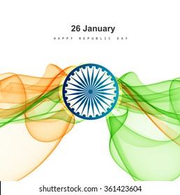 Republic Day card with modern waves vector