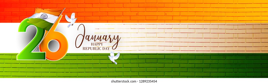 Republic day concept with text 26 January