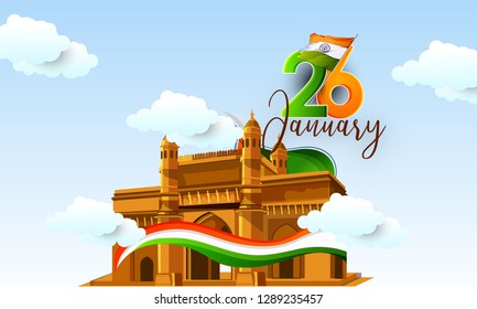 Republic day concept with text 26 January