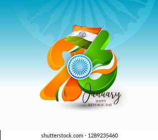 Republic day concept with text 26 January