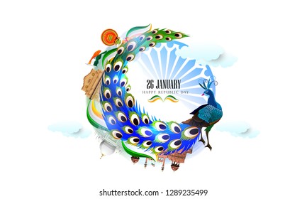 Republic day concept with text 26 January