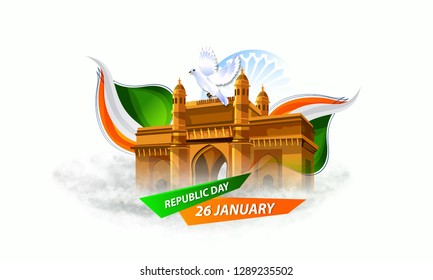 Republic day concept with text 26 January