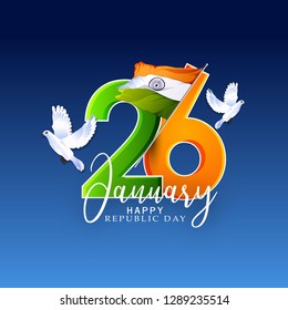 Republic day concept with text 26 January