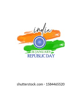 Republic day concept with text 26 January.