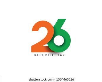 Republic day concept with text 26 January.