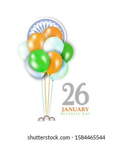 Republic day concept with text 26 January.