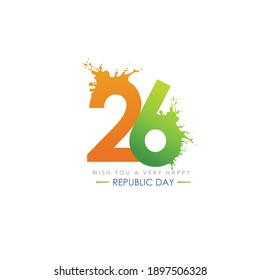 Republic day concept with text 26 January, indian monuments