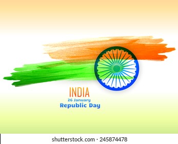 republic day design celebrated on 26 january made with color strokes vector design