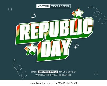 texto editável dia da república, efeito de fonte, texto 3d para título