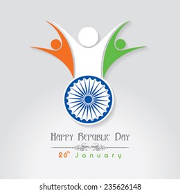 Republic Day greeting with unity symbol stock vector