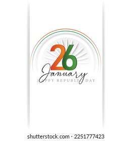 Republic day greetings with national color and symbol.