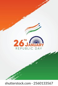 Republic day India 26 January brush vector poster