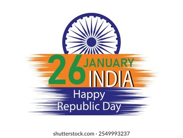 Republic day India 26th January background vector illustration.