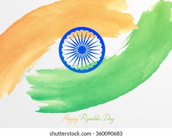 Republic Day of India ashoka waheel with abstract flag background . 26 th of January Eps10.