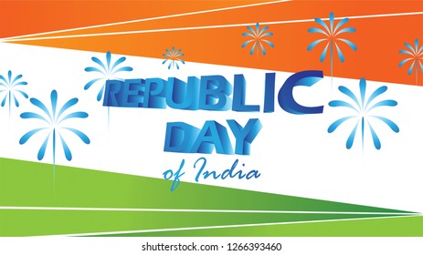 Republic Day of India background design banner or poster. 26 th January vector illustration