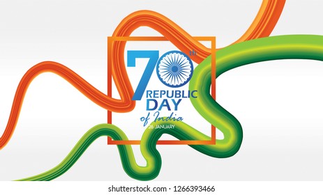 Republic Day of India background design banner or poster. 26 th January vector illustration