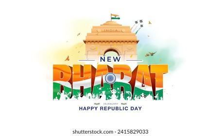 Antecedentes del Día de la República en India. India como nuevo espectáculo de desarrollo cultural y tecnológico de Bharat y desfile patriótico.