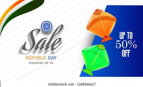 Republic Day India Celebration on 26 January sale with background poster, banner