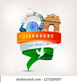 Republic Day India Celebration on 26 January with background